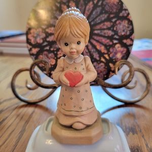 Vintage ANRI Club Figurine "Gift of Love"~ Italy Wood Carved ~ Valentine's Day!